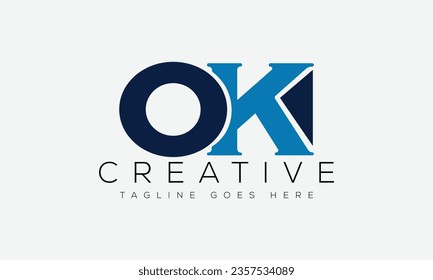 Ilustración vectorial de la plantilla de diseño del logotipo de la letra OK.