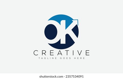 Ilustración vectorial de la plantilla de diseño del logotipo de la letra OK.