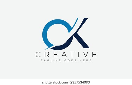 Letter OK logo design template vector illustration.
