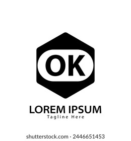 Buchstabe OK-Logo. OK. OK Logo Design Vektorillustration für Kreativunternehmen, Unternehmen, Industrie
