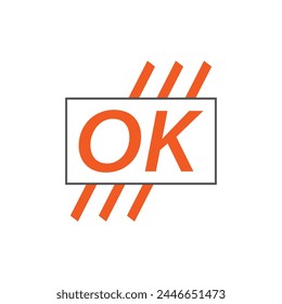 logo de la letra OK. BIEN. OK Ilustración vectorial de diseño de logotipo para empresa creativa, negocio, industria
