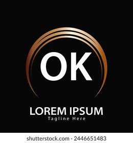 letter OK logo. OK. OK logo design vector illustration for creative company, business, industry

