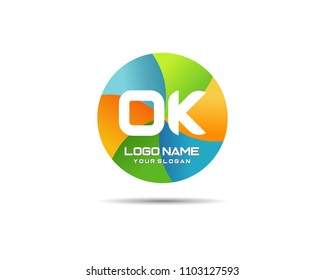 Letter OK Modern Shape Logo Design Template Element
