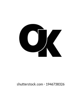 Letra OK simple vector de diseño de logotipo