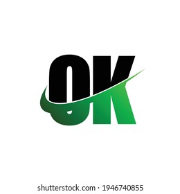Letter OK simple logo design vector