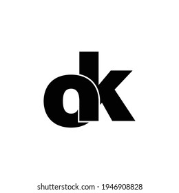 Letter OK simple logo design vector