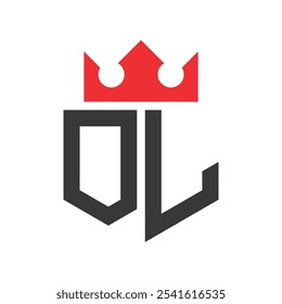 Letra OL Crown Logo. Crown on Letter OL Modelo de design de logotipo