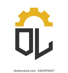 Letter OL Gear Logo Design for Service Center, Repair, Factory, Industrial, Digital and Mechanical Business