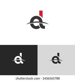 Letter ol linked lowercase logo design template elements. Red letter Isolated on black white grey background. Suitable for business, consulting group company.