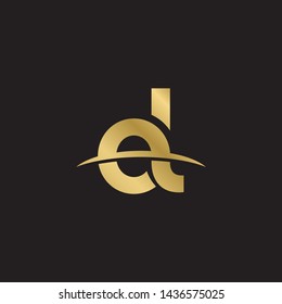 Letter ol linked lowercase logo design template elements. Gold letter Isolated on black  background. Suitable for business, consulting group company.