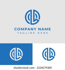 Letter OL or LO Monogram Circle Logo, suitable for any business with OL or LO initials.