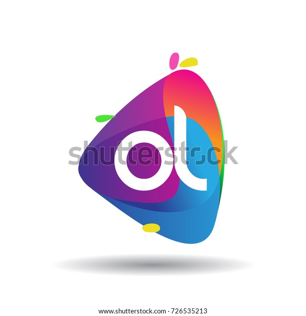 Letter Ol Logo Colorful Splash Background Stock Vector (Royalty Free ...