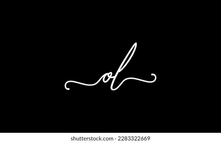 letter OL logo design handwriting signature style vector template.
