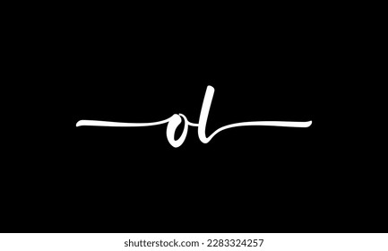 letter OL logo design handwriting signature style vector template.
