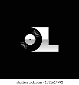 Letter OL with Negative Space Vinyl - Logo for DJ or Record