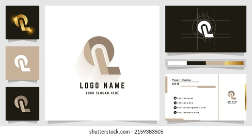 Letter OL or QL monogram logo with business card design