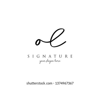 Letter OL Signature Logo Template - Vector