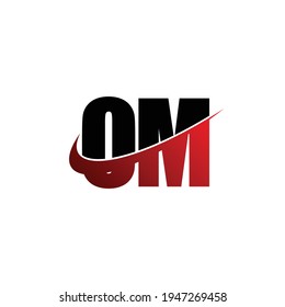 Letter OM simple logo design vector