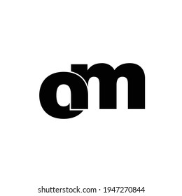 Letter OM simple logo design vector