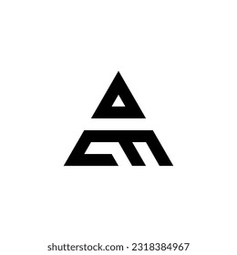 Letter om triangle, cool geometric symbol simple logo vector