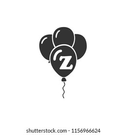 Letter on Balloon Icon Set. Vector Illustration Logo. Eps8