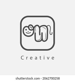 Letter ON and chimpanzee logo design