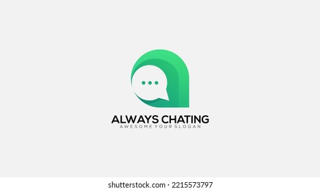 a letter on circle chat icon logo design a chat logo minimalist template
