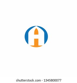 Letter A on circle logo design vector