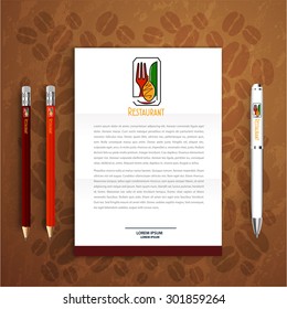 letter on Corporate identity Menu Restaurant Background coffee beans brown