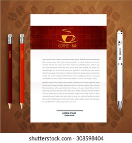 letter on Corporate identity Menu Restaurant Background coffee beans brown