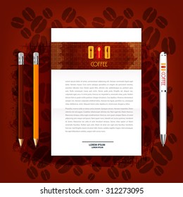 letter on Corporate identity Menu Restaurant Background coffee beans