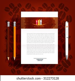 letter on Corporate identity Menu Restaurant Background coffee beans