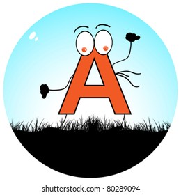 letter a on field