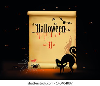 Letter on halloween, Abstract pattern halloween background. vector illustration