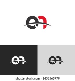 Letter on linked lowercase logo design template elements. Red letter Isolated on black white grey background. Suitable for business, consulting group company.