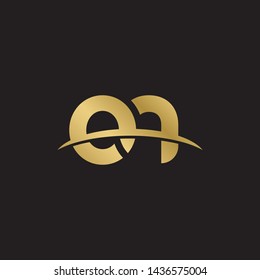Letter on linked lowercase logo design template elements. Gold letter Isolated on black  background. Suitable for business, consulting group company.