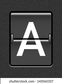 Letter A on a mechanical timetable