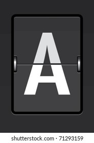 letter  a on a mechanical timetable