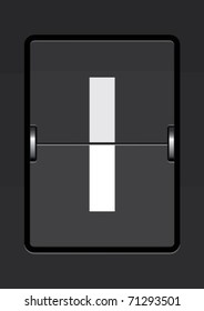 letter i  on a mechanical timetable