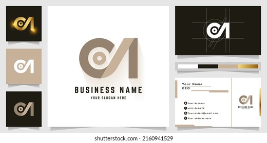 Letter ON or OA monogram logo with business card design