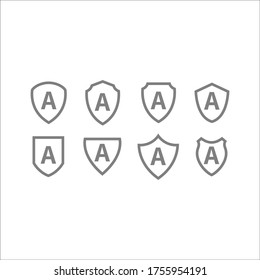 letter A on the shield logo icon template
