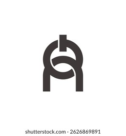 Letra en el Vector de logotipo geométrico de Botón de energía enlazado simple 