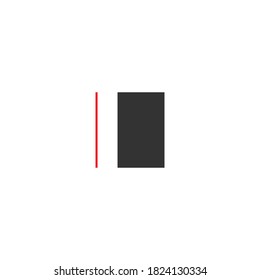 Letter I on square design concept
