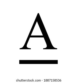 Letra A sobre el vector de fondo blanco
