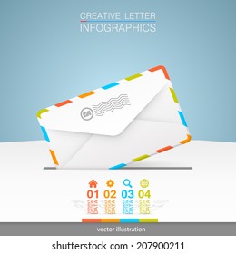 Letter on a white background. Vector illustration