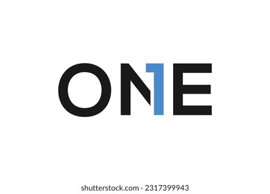 Letter one logo design vector icon template - Shutterstock ID 2317399943