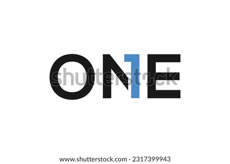 Letter one logo design vector icon template