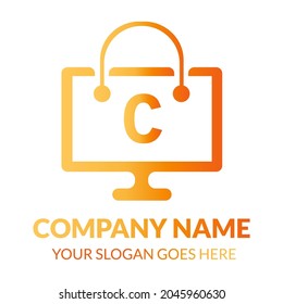 Letter A Online Shop Logo Design. Shopping Logo. Online Store Logo. App Shopping Logo