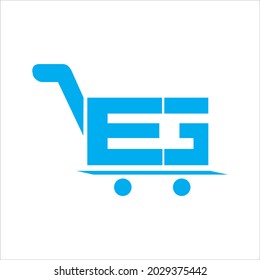 Letter EG Online shopping  e-commerce vector logo design. modern shop logo design. shopping cart and mobile tools logo design. Create Effective E-commerce Logo design. store vector icon.