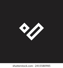 Letter oO heart, square geometric symbol simple logo vector